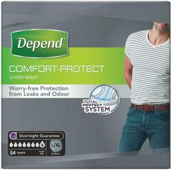 Depend Underwear Absorbent Absorption Super Size L & XL Men  54 Units